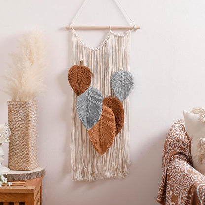 Artilady Macrame Wall Hanging -Handmade Sage Green Leaf Wall Tapestry,Boho Decorations for Bedroom Living Room Bathroom,Earthy Room Decor,Wedding Birthday for Women Girls