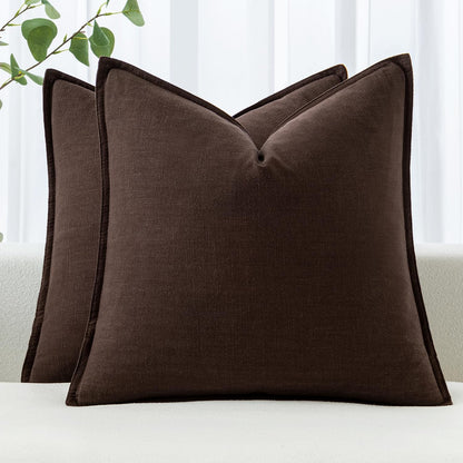 MIULEE Decorative Linen Euro Sham Pillow Covers 26x26 Cream White Boho Farmhouse Neutral Couch Throw Pillows for Bed Pack of 2 Accent Modern Pillowcase Sofa Livingroom Home Decor