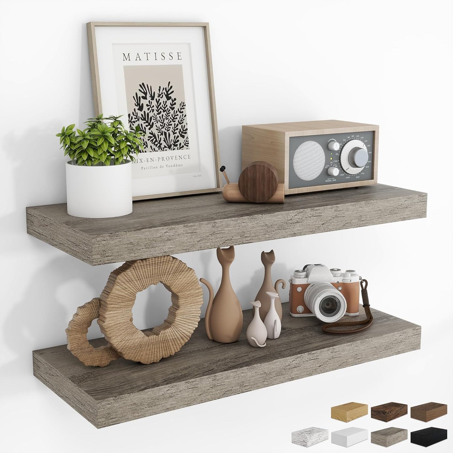 RICHFOCUS 72Inch Floating Shelves for Wall 2 Pack Shelves for Bedroom|Kitchen|Bathroom Wall Mounted Rustic Wood Floating Shelf with Invisible Brackets for Books|Storage|Decor, Rustic Brown