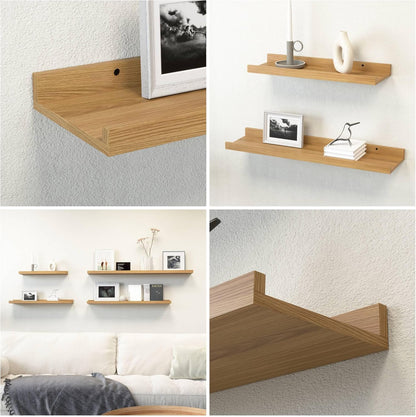 Boswillon Floating Shelves Wall Mounted Set of 2, Modern Black Wall Shelves for Storage with Lip, Display Picture Ledge Shelf for Wall Decor Bedroom Living Room Bathroom Kitchen