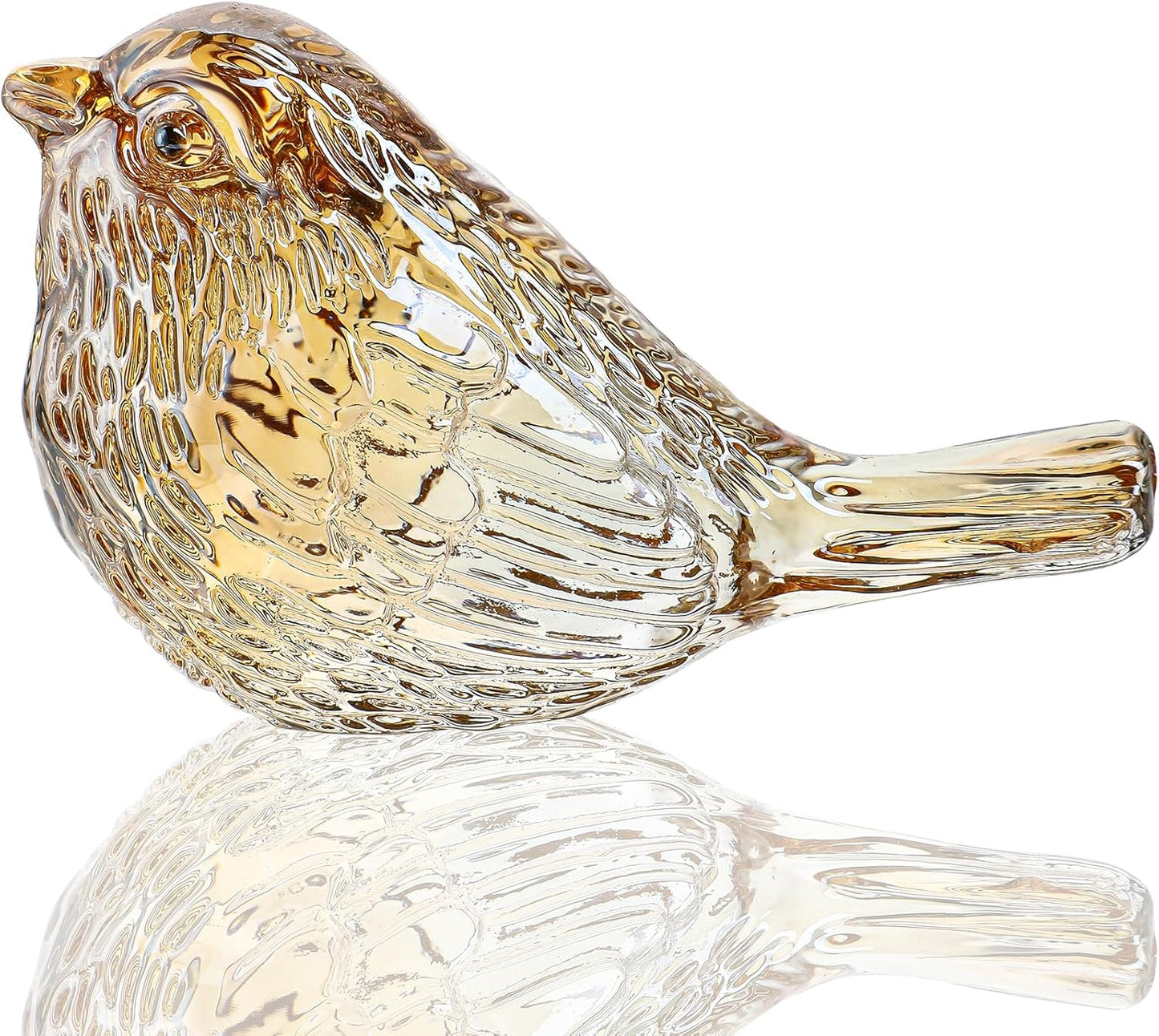 H&D HYALINE & DORA Blue Glass Bird Figurines Bird Gifts for Bird Lovers Women Crystal Glass Animal Figurine Collectible for Home Shelf Decor