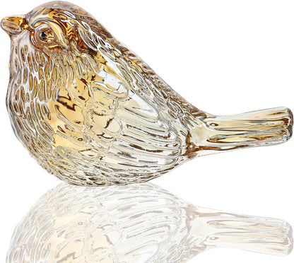 H&D HYALINE & DORA Blue Glass Bird Figurines Bird Gifts for Bird Lovers Women Crystal Glass Animal Figurine Collectible for Home Shelf Decor