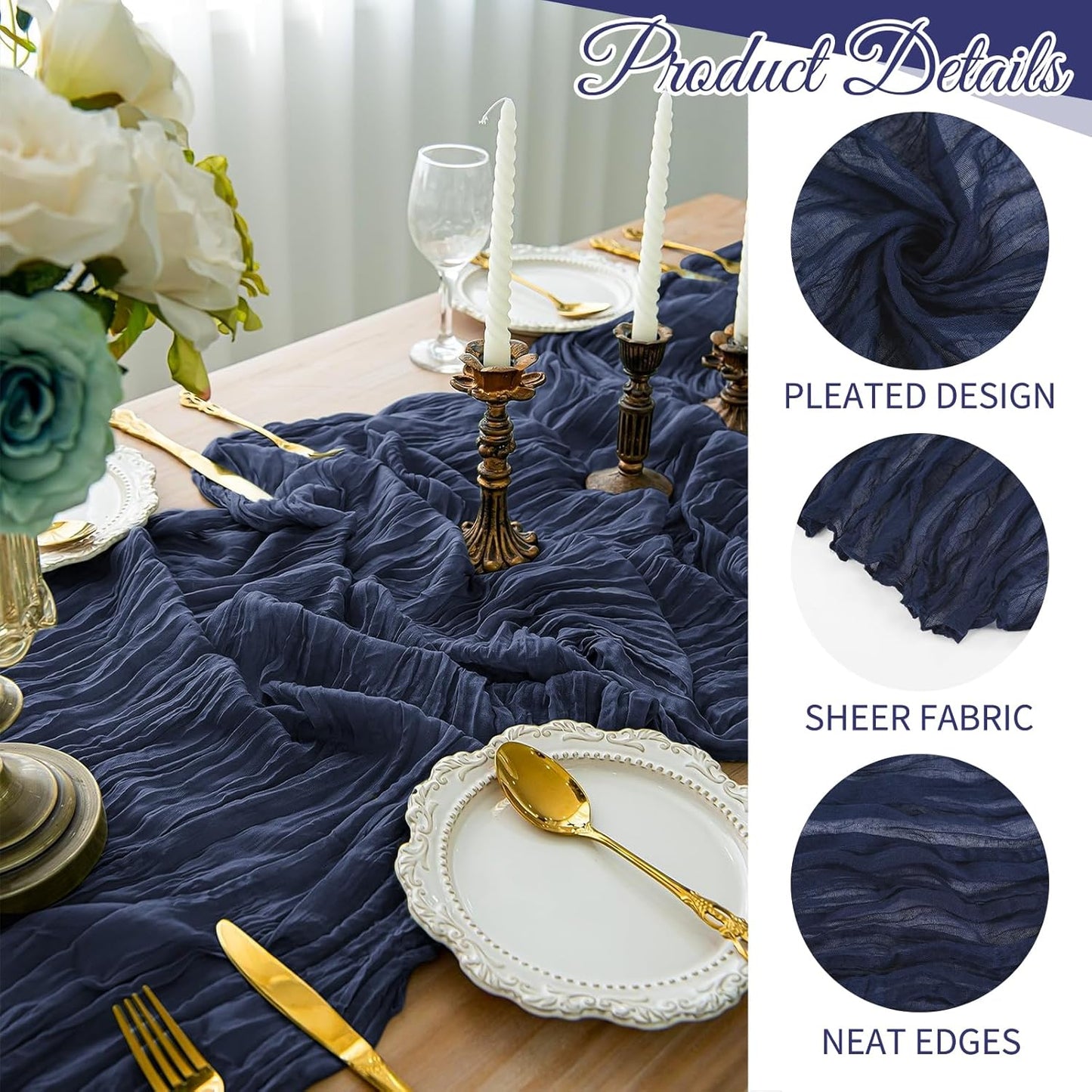 10 Pack Beige Cheesecloth Table Runner 17x108 Inch Boho Gauze Cheese Cloth Table Runners for Wedding Party Baby Shower Birthday Home Decor