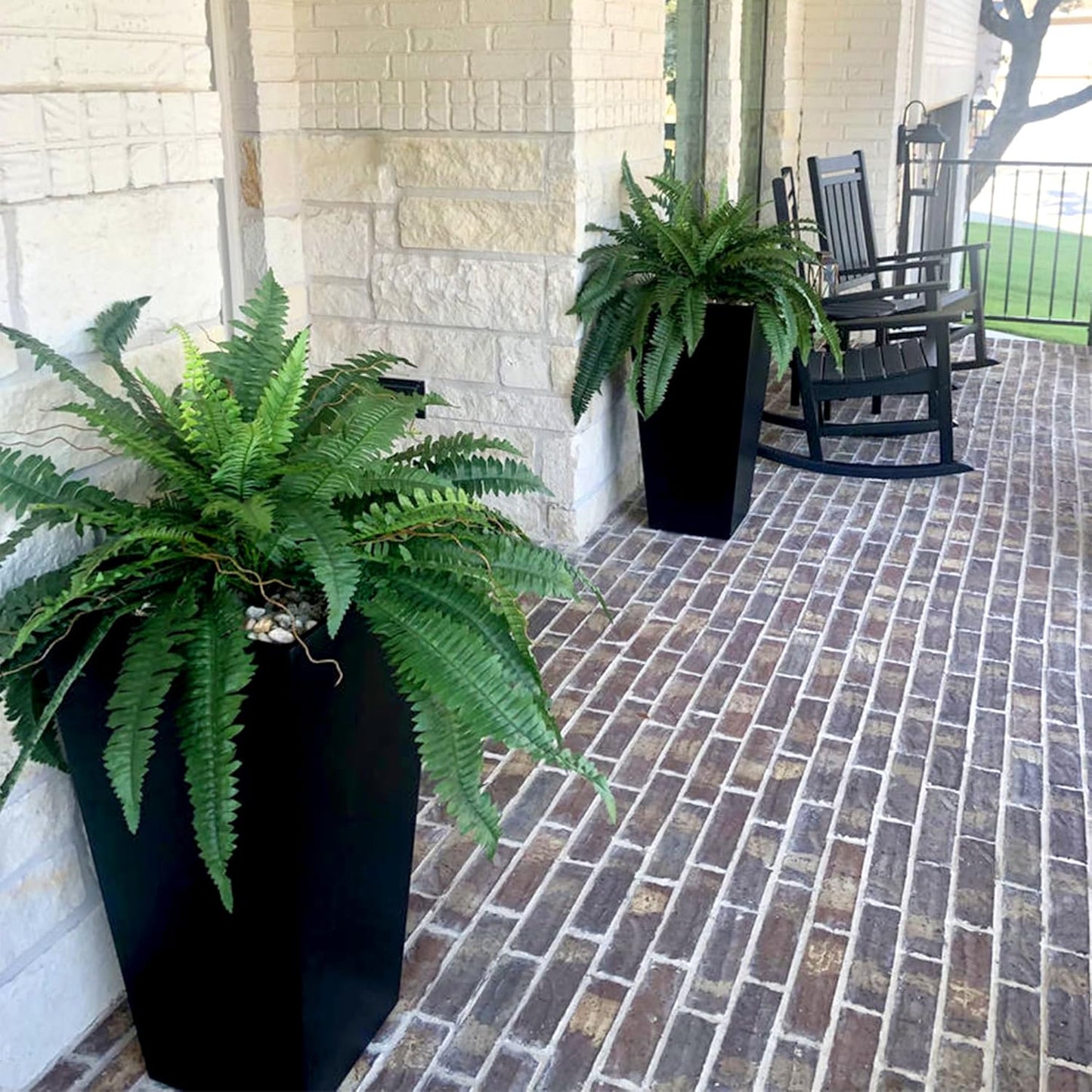 Nearly Natural 48in Artificial Boston Fern (Set of 2), Large Faux Greenery with 67 Lifelike Fronds for Indoor Wall, Shelf, and Home Office Decor