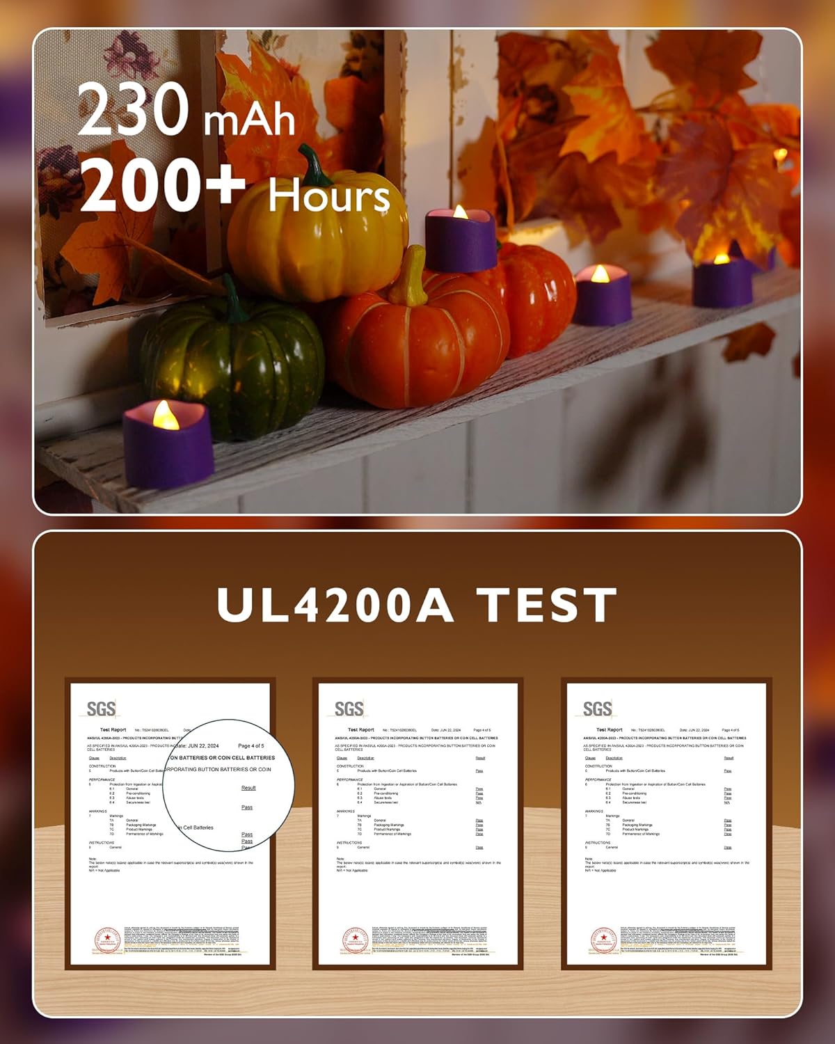 Homemory 24Pcs Flickering Flameless Candle Battery Operated, 200+Hours Fake Electric LED Tea Lights for Votive, Centerpiece Table Decorations, Wedding, Aniversary, Halloween, Christmas