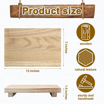 Nuogo Wood Riser Tray Soap, Stand Soap Tray for Kitchen Sink, Wood Pedestal for Kitchen Counter Sink Stand Decorative Rustic Bathroom Dishes Plant Bottles Candles Display(12 x 7 Inch,Brown)