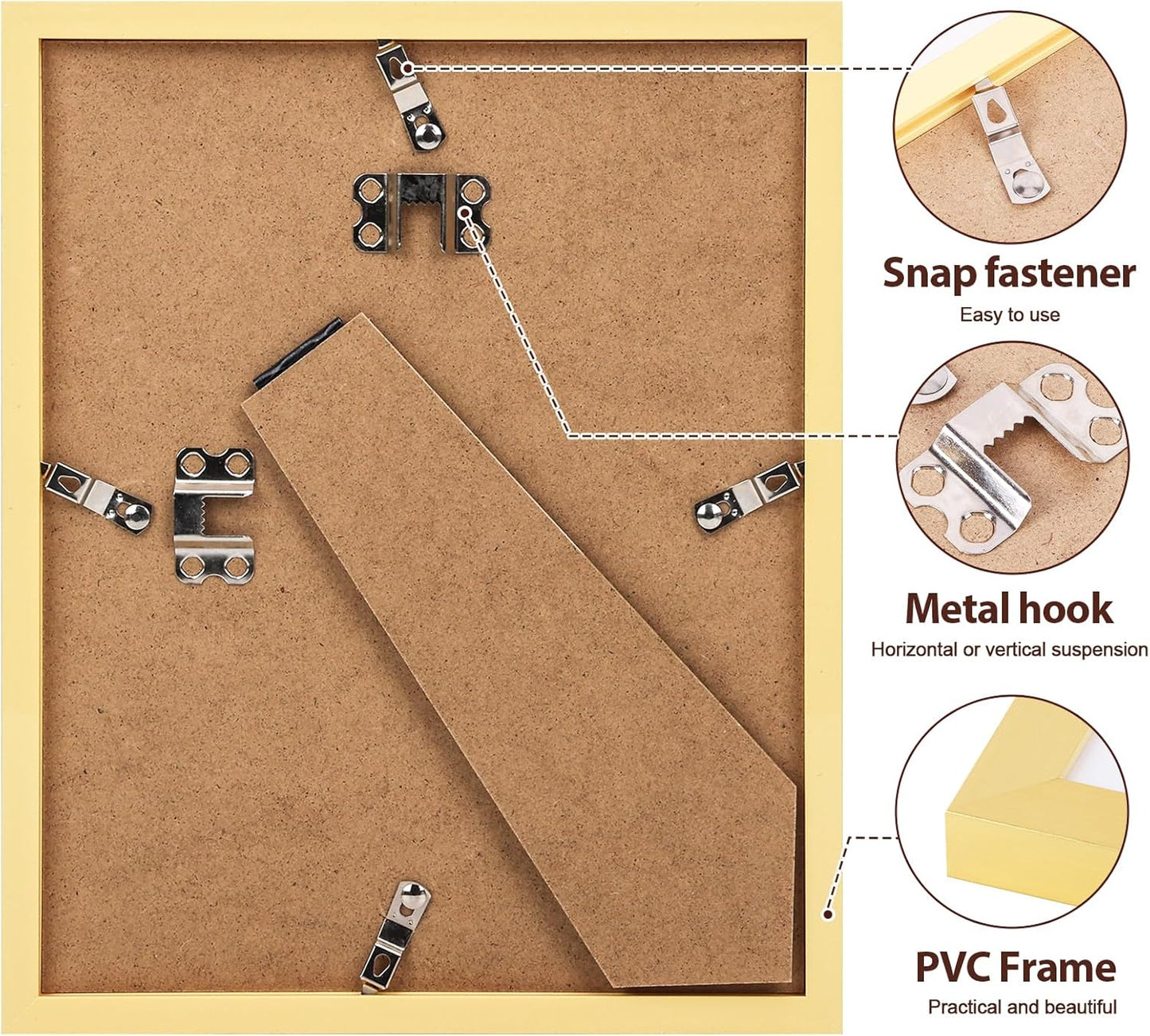 Fixwal Picture Frames Set, Gallery Wall Frame Set Picture Frames Collage 15 Pack for Wall or Tabletop with 8x10 5x7 4x6 Frames, Soft Earth Tones
