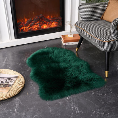 EasyJoy Ultra Soft Fluffy/Fuzzy Shaggy Area Rug Faux Fur Chair Cover Seat Pad for Bedroom Floor Sofa Living Room (2 x 6 ft Sheepskin, Beige)