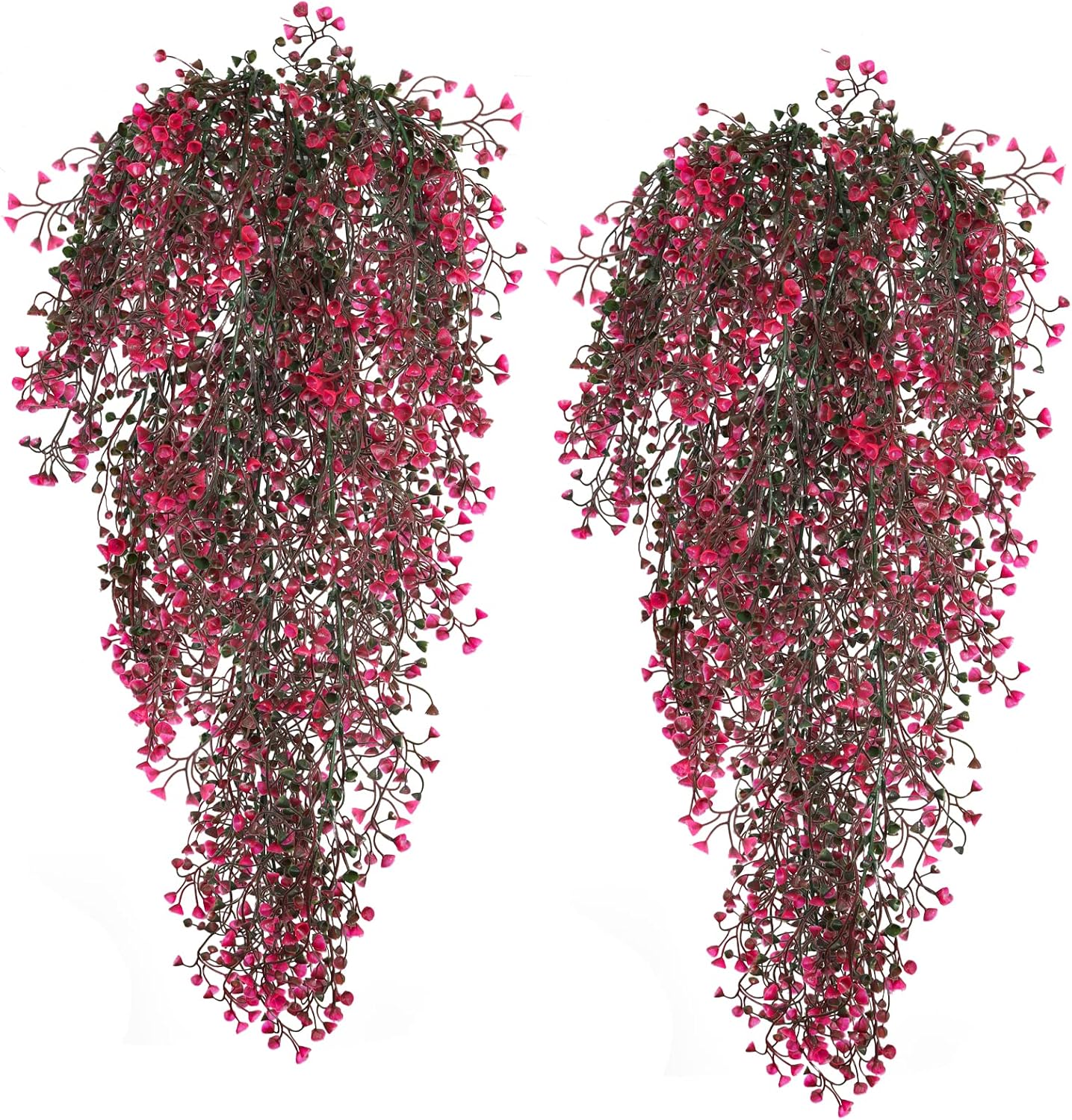 RECUTMS Fake Hanging Plants Artificial Ferns for Outdoor Hanging Faux Plants Vine Ivy Faux Fern Hanging Vines Wall Plants for Home Garden Party Wedding Decor (White 4P)