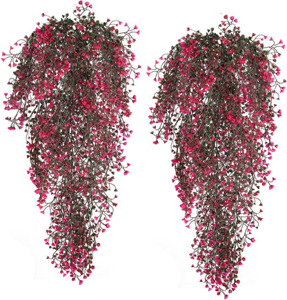RECUTMS Fake Hanging Plants Artificial Ferns for Outdoor Hanging Faux Plants Vine Ivy Faux Fern Hanging Vines Wall Plants for Home Garden Party Wedding Decor (White 4P)