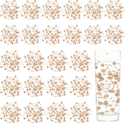 Tondiamo 24 Pcs Artificial Pearl String for Floating Candle Faux Pearls Beads String Garland Centerpiece Decoration for Vases Filler Wedding Spring Holiday Party Decor(Gold)