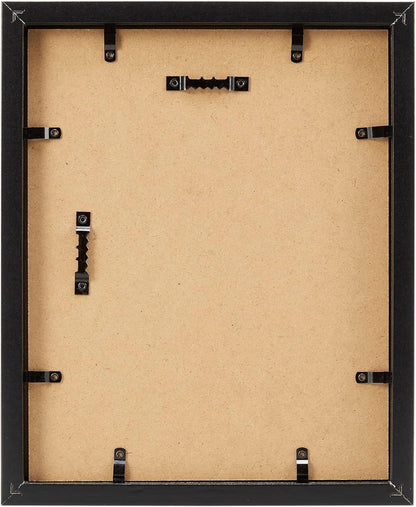Amazon Basics 8.5" x 11" Shadow Box Wood Rectangular Frame for Display Photos, Memorabilia, Black