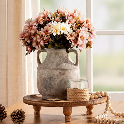 Mitt&Ditt Ceramic Flower Vase with Handles, 11 inch Tall Vase for Centerpieces, Large Decorative Terracotta Vases, Farmhouse Rustic Vases for Home Decor, Living Room, Table, Neutral