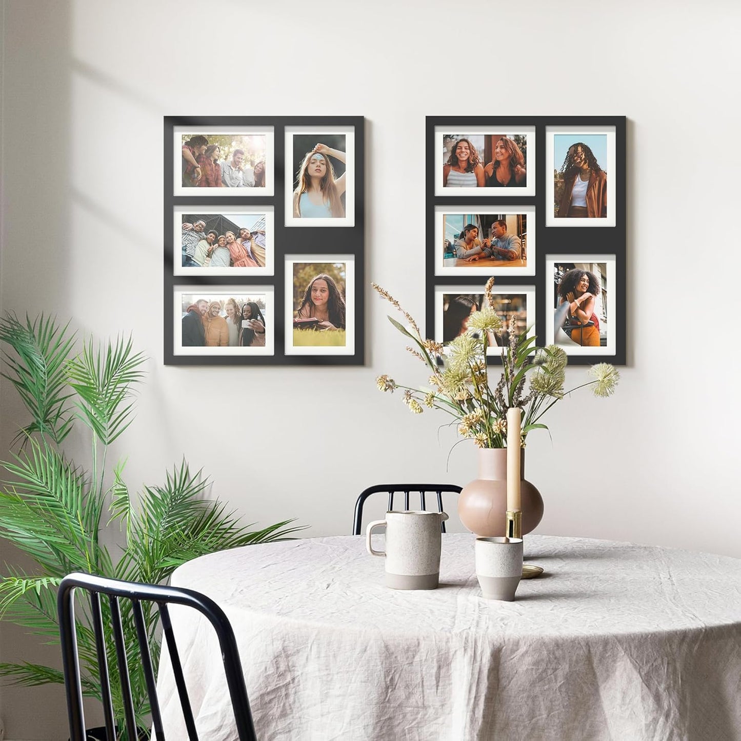 DUENPY 14x26 Collage Picture Frame 4x6 Collage Picture Frame Displays Twelve 4x6 inch Photos Available Horizontal Wall Mounting Display and Vertical Black - Colors B