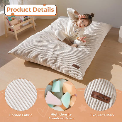 MAXYOYO 3 in 1 Kids Bean Bag Chair Couch, Convertible Chair Folds from Bean Bag to Lounger, Child Floor Sofa for Gaming, Reading, Floor Mattress with High-Density Foam Filling