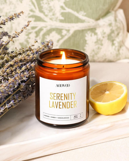 AOOVOO Scented Candles - 4PC Candle Set, 36 oz Soy Candles, Soy Candle for Home Scented, Lavender/Vanilla/Eucalyptus/Sage