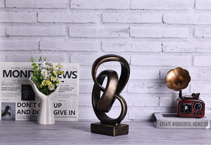 Modern Abstract Knot Sculpture, Artistic Mobius Inspired Resin Decor, Elegant Home and Office Decor, Perfect for Shelves, Desktops, and Mantles, Ideal Gift for Birthdays, Housewarmings (Black)