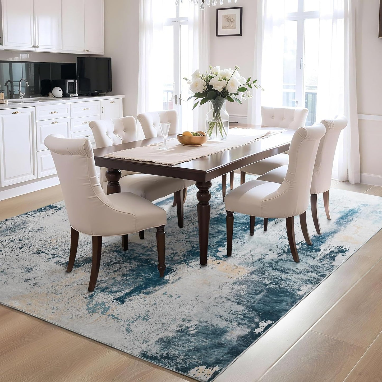 Ompaa 2x6 Rug Runners for Hallways Kitchen Runner Rug Non Slip Washable Grey Long Runner Rugs with Rubber Backing Soft Abstract Carpet Runner for Hallways, Kitchen, Bedroom, Bathroom, Entryway - Colors B
