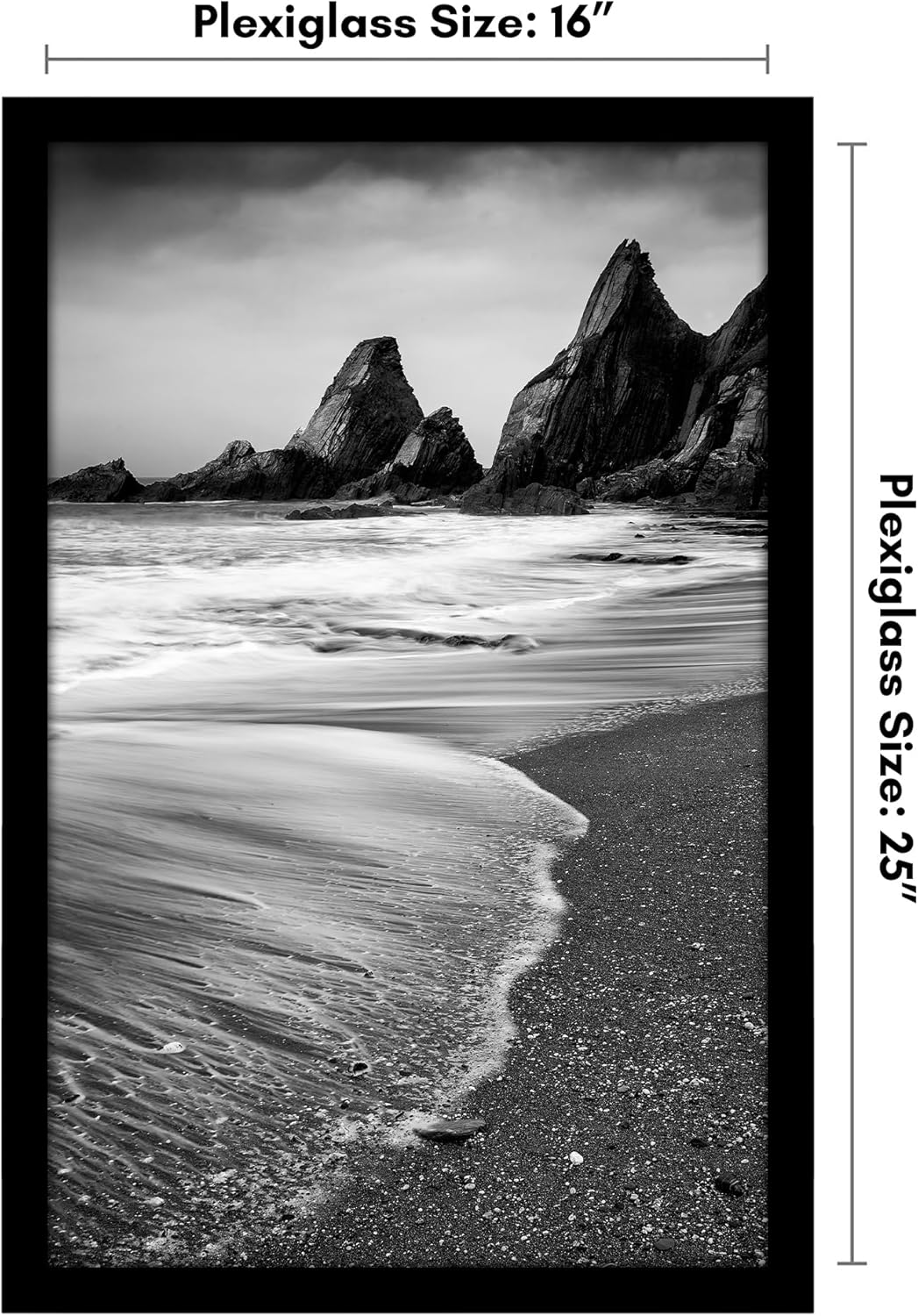 Americanflat 16x20 Picture Frame with Polished Plexiglass - Black Picture Frame - Wide Photo Frames Made of Engineered Wood for Vertical or Horizontal Wall Display - Epic Collection - Black - Colors A