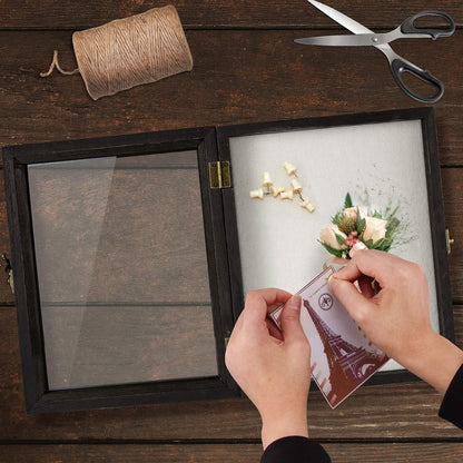 TJ.MOREE Shadow Box Frame 8 x 10 Shadowbox Display Case Picture Frame with Linen Back Memorabilia Bouquet Medals Military Photos Memory Box