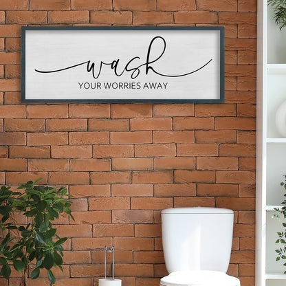 FZMHASLWW Gather Sign Wall Decor 32"×12" Large Wooden Framed for Dining Room Simple Home Kitchen Hanging Art (Wood)
