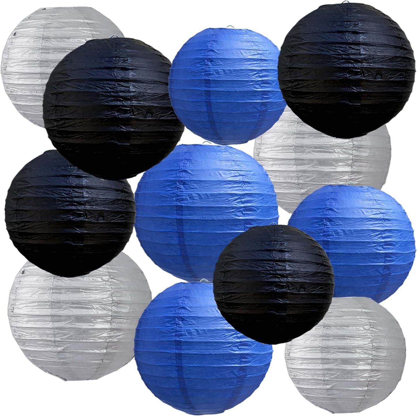 BEISHIDA 10Pcs White Paper Lanterns Decorative Chinese/Japanese Hanging Round Paper Lanterns Lamp for Birthday, Wedding, Christmas, Bridal, Home Decor, Party Decoration(Size of 4”, 6”, 8”, 10”)