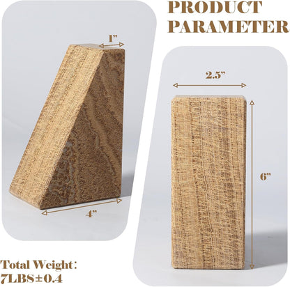 Karibiber Travertine Bookends for Heavy Books, Marble Decorative Bookends for Shelves, Heavy-Duty Stone Book Ends for Hardback Book & Cookbooks, Unique Book Stopper & Holder, Travertino Italy