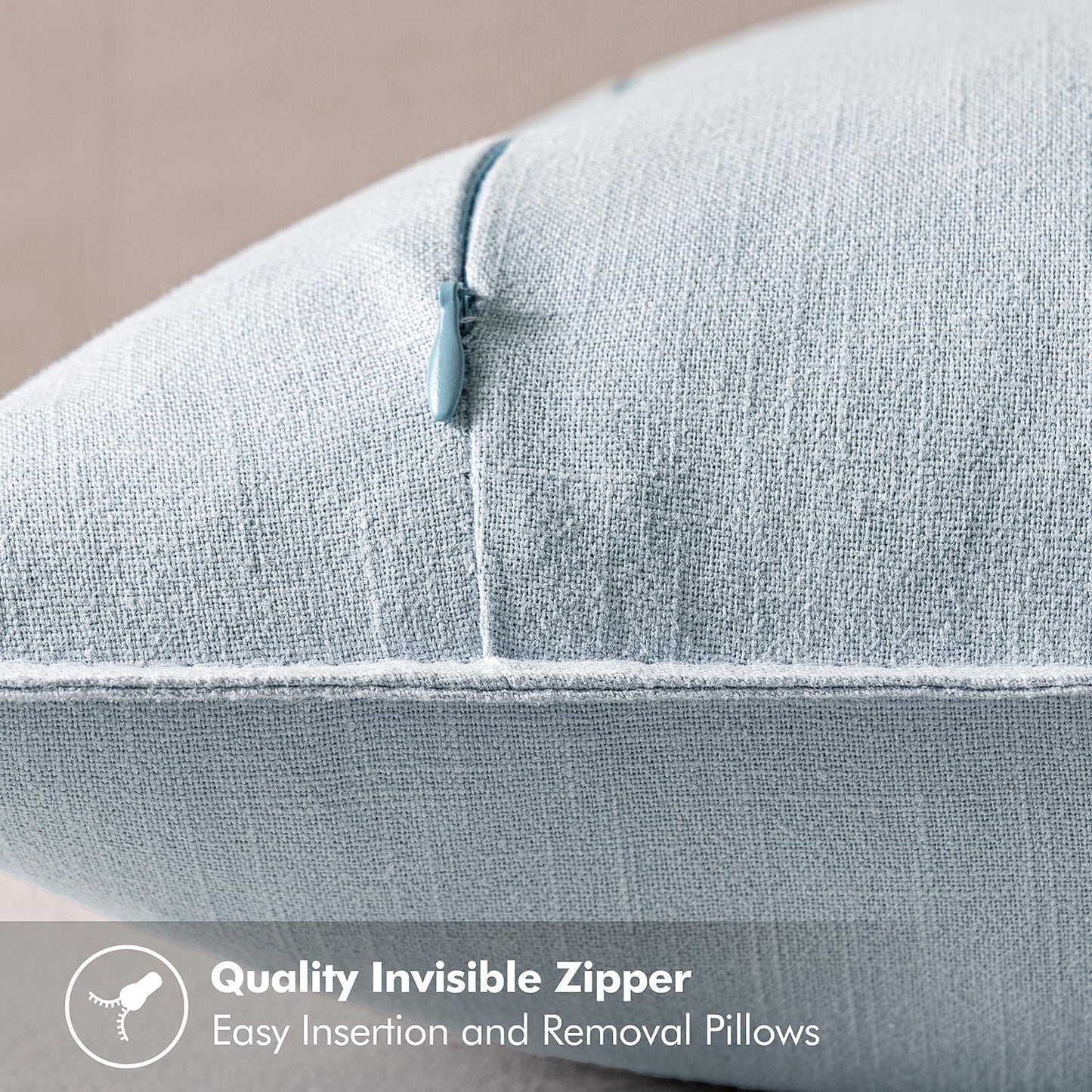 MIULEE Decorative Linen Euro Sham Pillow Covers 26x26 Cream White Boho Farmhouse Neutral Couch Throw Pillows for Bed Pack of 2 Accent Modern Pillowcase Sofa Livingroom Home Decor