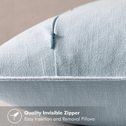 MIULEE Decorative Linen Euro Sham Pillow Covers 26x26 Cream White Boho Farmhouse Neutral Couch Throw Pillows for Bed Pack of 2 Accent Modern Pillowcase Sofa Livingroom Home Decor