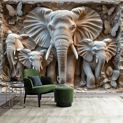 BSFHH 3D Animal Tapestry Wall Hanging Art Bedroom Living Room Wall Art Poster (Elephant, 90''×70'')