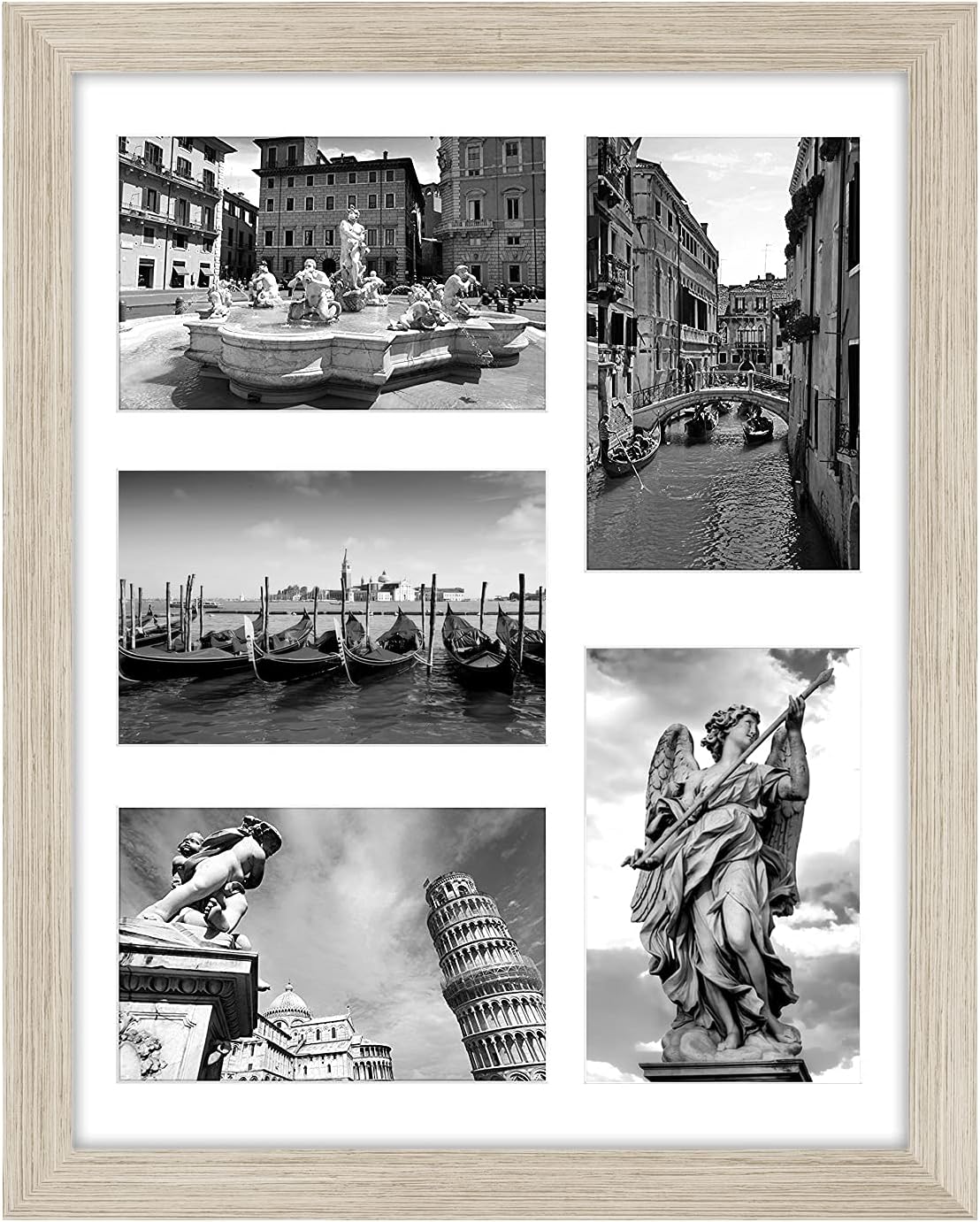 Americanflat 4x6 Collage Picture Frame with Shatter-Resistant Glass - Fits Five 4x6 Photos or Use as One 11x14 Picture Frame - Signature Collection - Collage Frames for Wall Display - Black