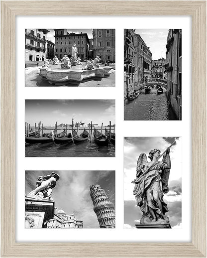 Americanflat 4x6 Collage Picture Frame with Shatter-Resistant Glass - Fits Five 4x6 Photos or Use as One 11x14 Picture Frame - Signature Collection - Collage Frames for Wall Display - Black