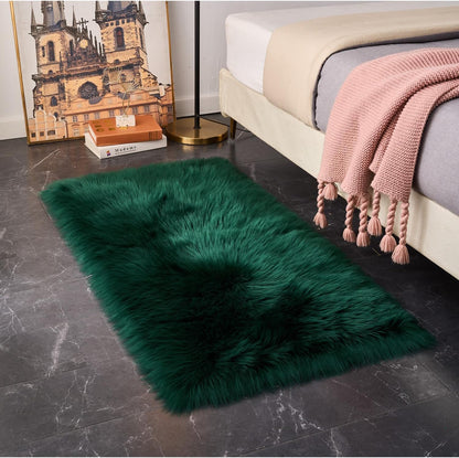 EasyJoy Ultra Soft Fluffy/Fuzzy Shaggy Area Rug Faux Fur Chair Cover Seat Pad for Bedroom Floor Sofa Living Room (2 x 6 ft Sheepskin, Beige)