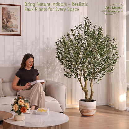 Verinatural Olive Tree Artificial Indoor 6ft - UV Resistant Large Fake Plants - Realistic Faux Olive Tree in Pot - Tall Artificial Plants Outdoor for Home, Patio, Living Room, Office Decor,VN138