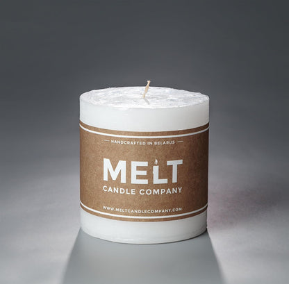 Melt Candle Pillar Candles, 3 Pack - Unscented Candles for Home, Church, Weddings, & More - 3" x 4", Ivory