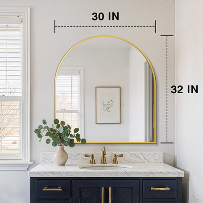 FICTOR Bathroom Mirror for Wall, Arched Vanity Bathroom Mirror for Over Sink, Metal Framed with HD Shatter-Proof Glass for Entryway, Living Room,Bedroom(2 Pack 24” x 36”, Black)