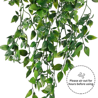 Whonline Fake Hanging Plants, Artificial Small Potted Plants for Indoor Outdoor Aesthetic Office Living Room Shelf Decor (1 Pack)