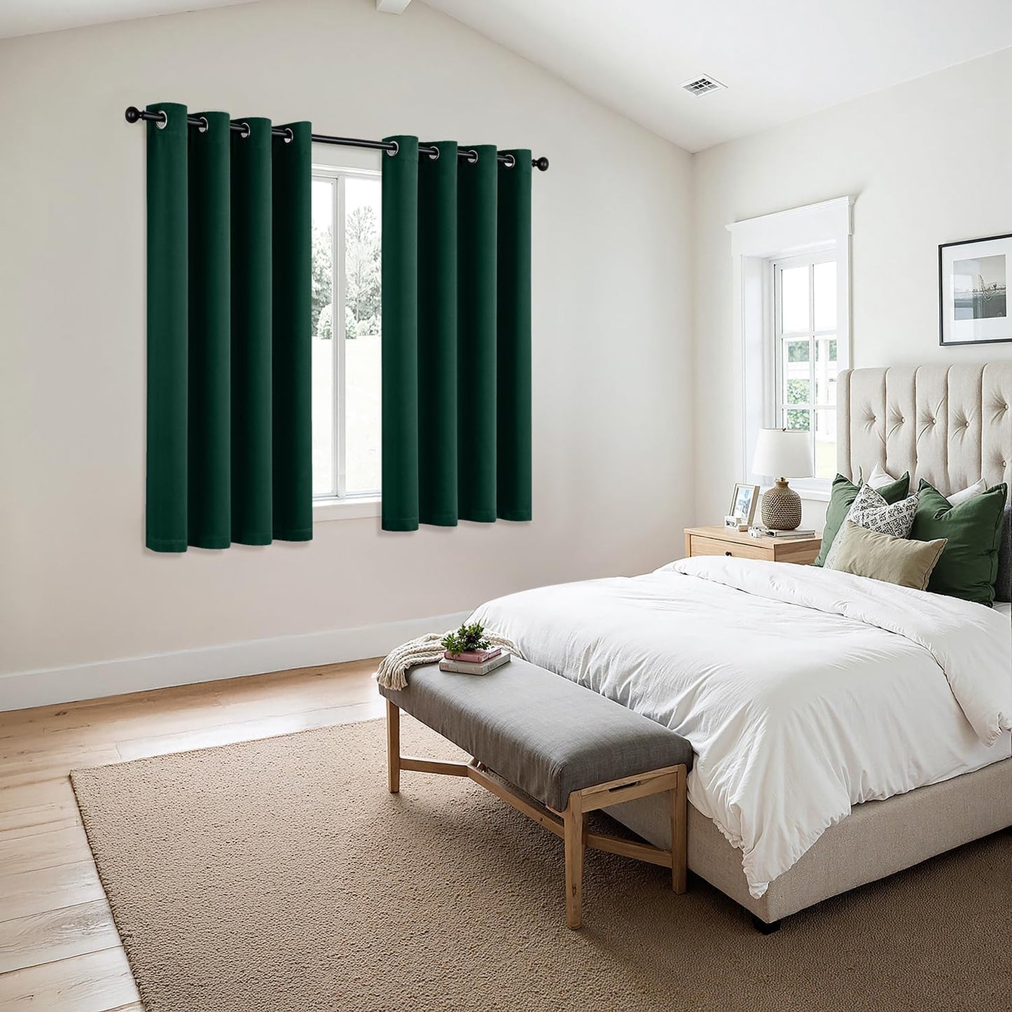 MIULEE Blackout Curtains for Bedroom Living Room 2 Panels, Thermal Insulated Room Darkening Drapes Grommet Noise Reducing Light Blocking Window Treatments 63 Inches Long 40x63 Inch Black - Colors A