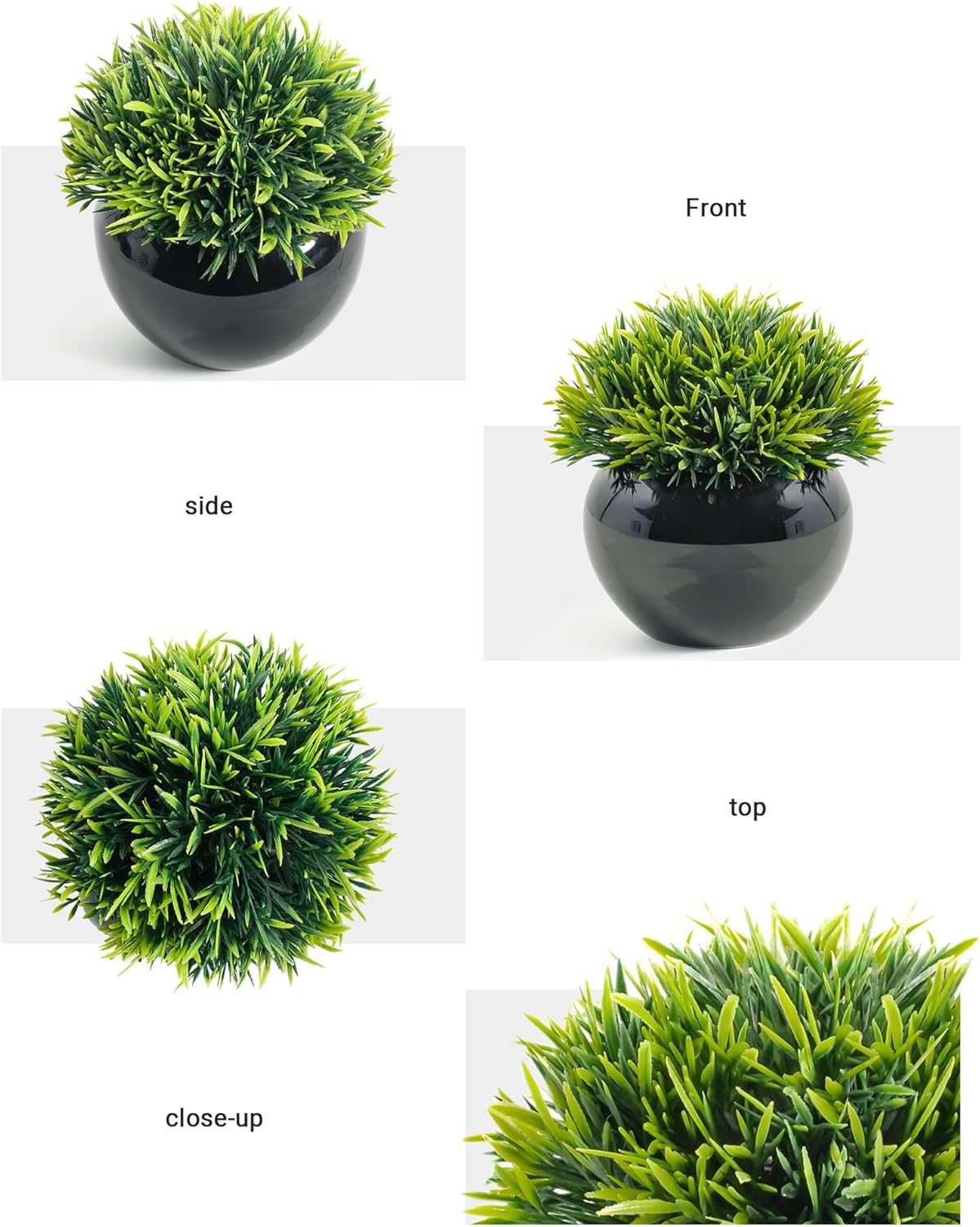 Velener Fake Sage Plants for Shelf Decor, Small Artificial Succulents Grass Desk Plant for Office Women, Mini Faux Plant Indoor, Masculine Home Decor, Coffee Table Decor in Pot