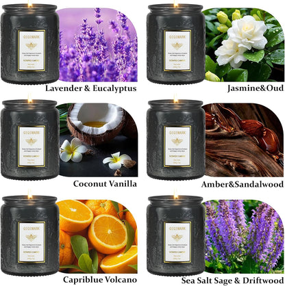 Mother’s Day Candles Gift Set for Mom, Natural Soy Wax Scented Jar Candles 6-Pack, Aromatherapy Candles for Home, 42oz 300 Hours Long Lasting, Gifts for Women