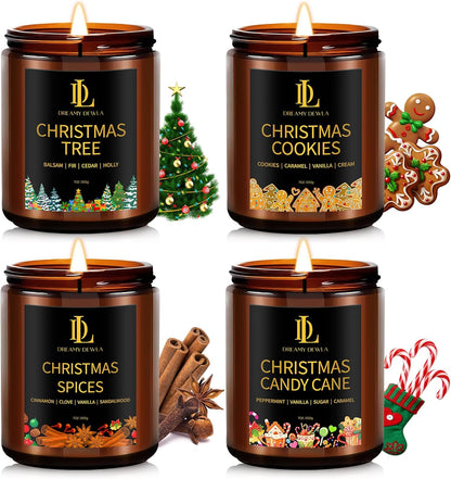 Scented Candles Set, 4 Pack Soy Candles for Home Scented, Candle Gifts for Men Women, Scents of Pineapple Cocktail/Coconut Vanilla/Pink Sands/Bahamian Breeze