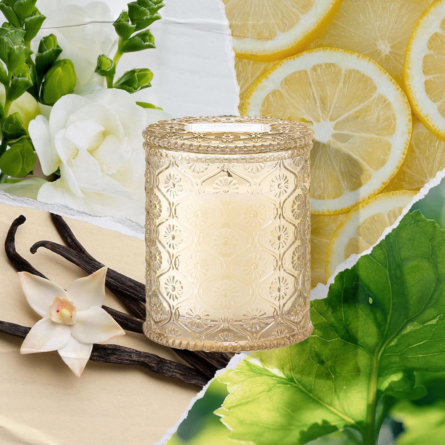LA JOLIE MUSE Santal Rose Scented Candle – Saffron, Rose & Leather | 6 oz Natural Soy Wax | 40 Hours Clean Burn | Self Care Gifts for Women | Elegant Home Decor