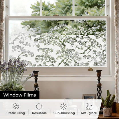 ADD.HERES Window Privacy Film,Colorful Floral Window Stickers,Removable DIY Bouquet Static Clings, Decals for Home School Office Party Supplies, Wildflower Reverie‌, 17.5 x 78.7 in