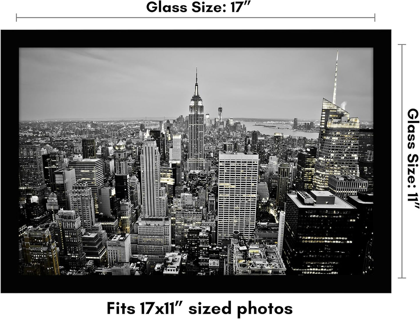 Americanflat 12x18 Poster Frame with Shatter-Resistant Glass - Signature Collection - Gallery-Style Frames Made of Engineered Wood - Photo Frame for Wall Display - Black - Colors A
