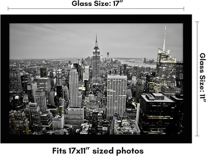 Americanflat 12x18 Poster Frame with Shatter-Resistant Glass - Signature Collection - Gallery-Style Frames Made of Engineered Wood - Photo Frame for Wall Display - Black - Colors A