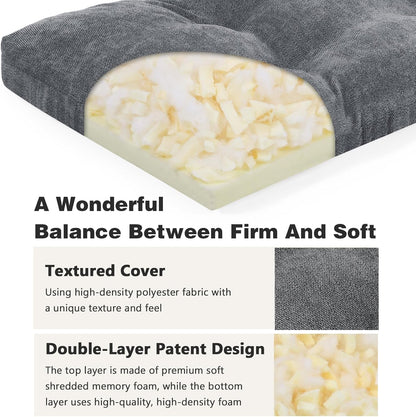 baibu 36 Inch Memory Foam Bench Cushion, Dual-Layer Patent Design Non-Slip Indoor Bench Cushion with Ties, 36x15x3Inch, Beige