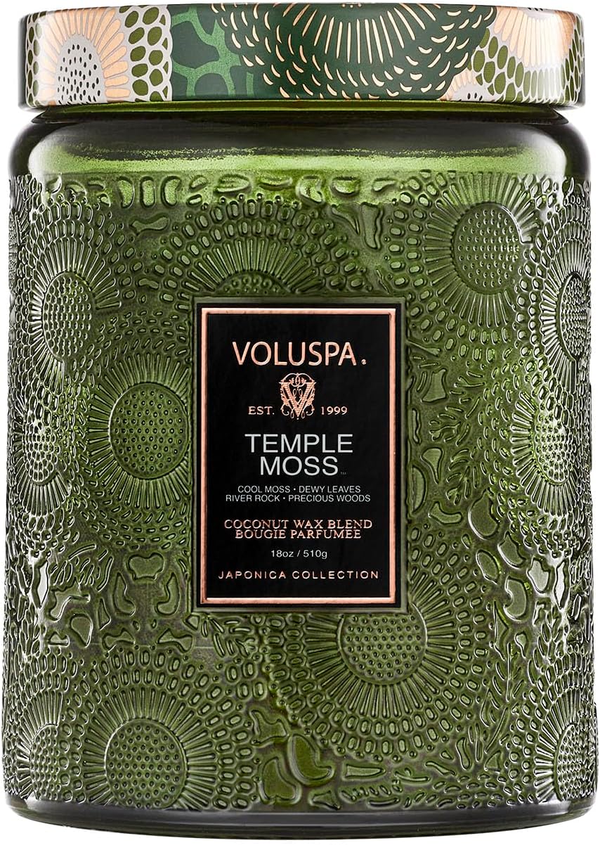 Voluspa Baltic Amber Candle, 18 oz, Coconut Wax Blend, Scented Candles for Home, 100 Hour Burn Time, Candle Jar
