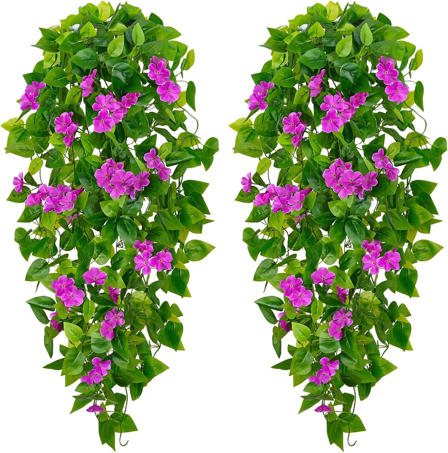 BLEUM CADE Fake Hanging Plants, 2pcs Artificial Pothos Vines Greenery for Wall Home Living Room Office Indoor Outdoor Decor (No Baskets)