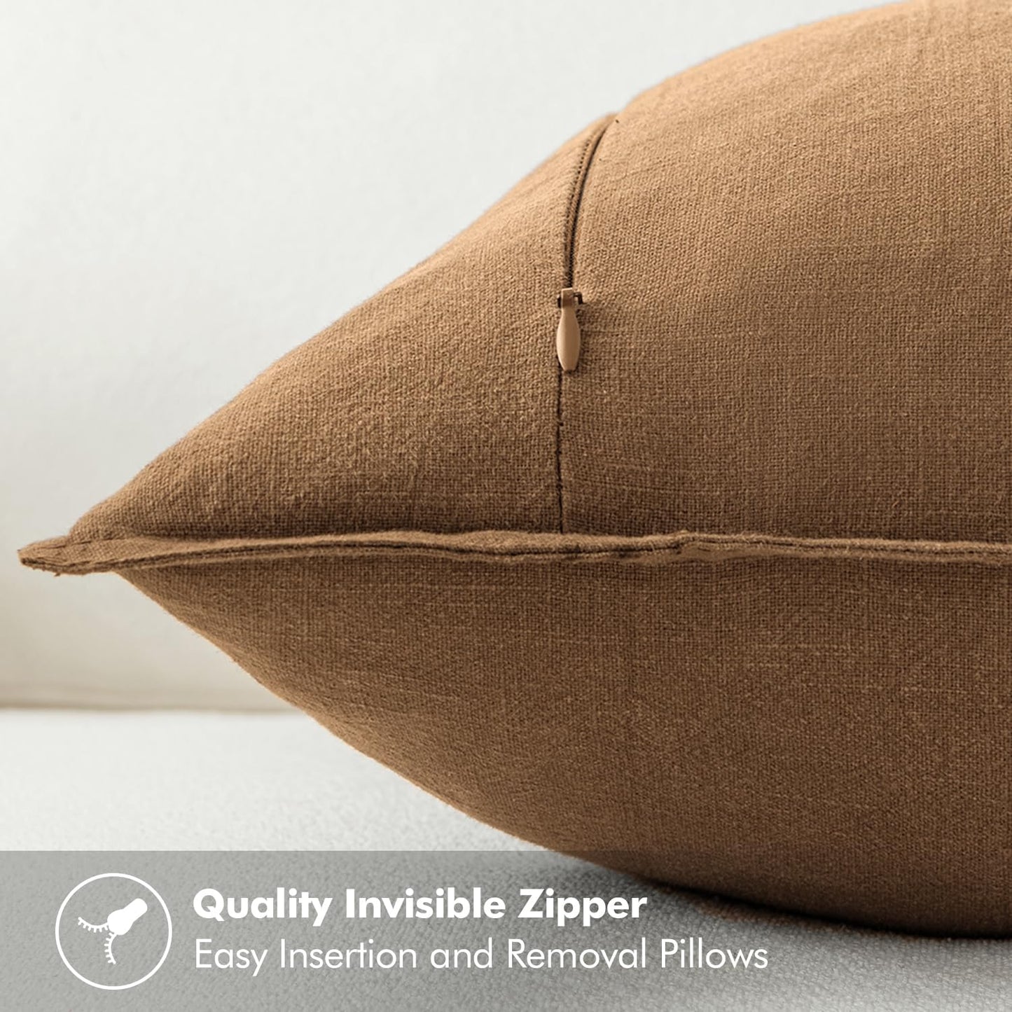 MIULEE Decorative Linen Euro Sham Pillow Covers 26x26 Cream White Boho Farmhouse Neutral Couch Throw Pillows for Bed Pack of 2 Accent Modern Pillowcase Sofa Livingroom Home Decor
