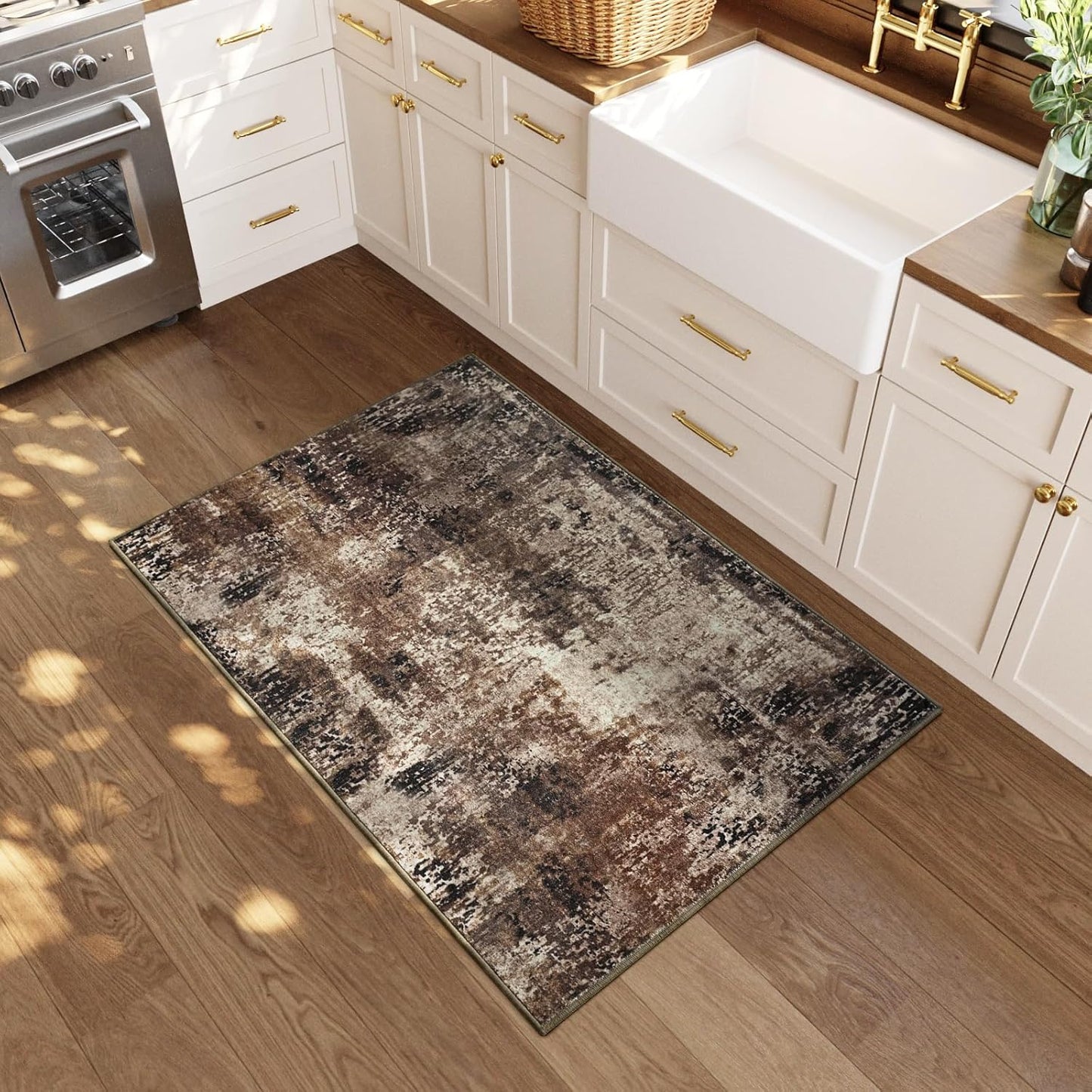 Ompaa 2x6 Rug Runners for Hallways Kitchen Runner Rug Non Slip Washable Grey Long Runner Rugs with Rubber Backing Soft Abstract Carpet Runner for Hallways, Kitchen, Bedroom, Bathroom, Entryway - Colors B